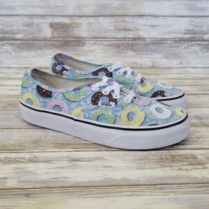 Vans Donut Print Low Top Lace-Up Canvas Sneakers Unisex Women's 6 Men's 4.5